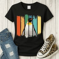 Retro Penguin Arctic Wildlife Nature Vintage Style Womens T-Shirt
