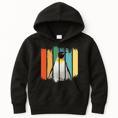 Retro Penguin Arctic Wildlife Nature Vintage Style Kids Hoodie