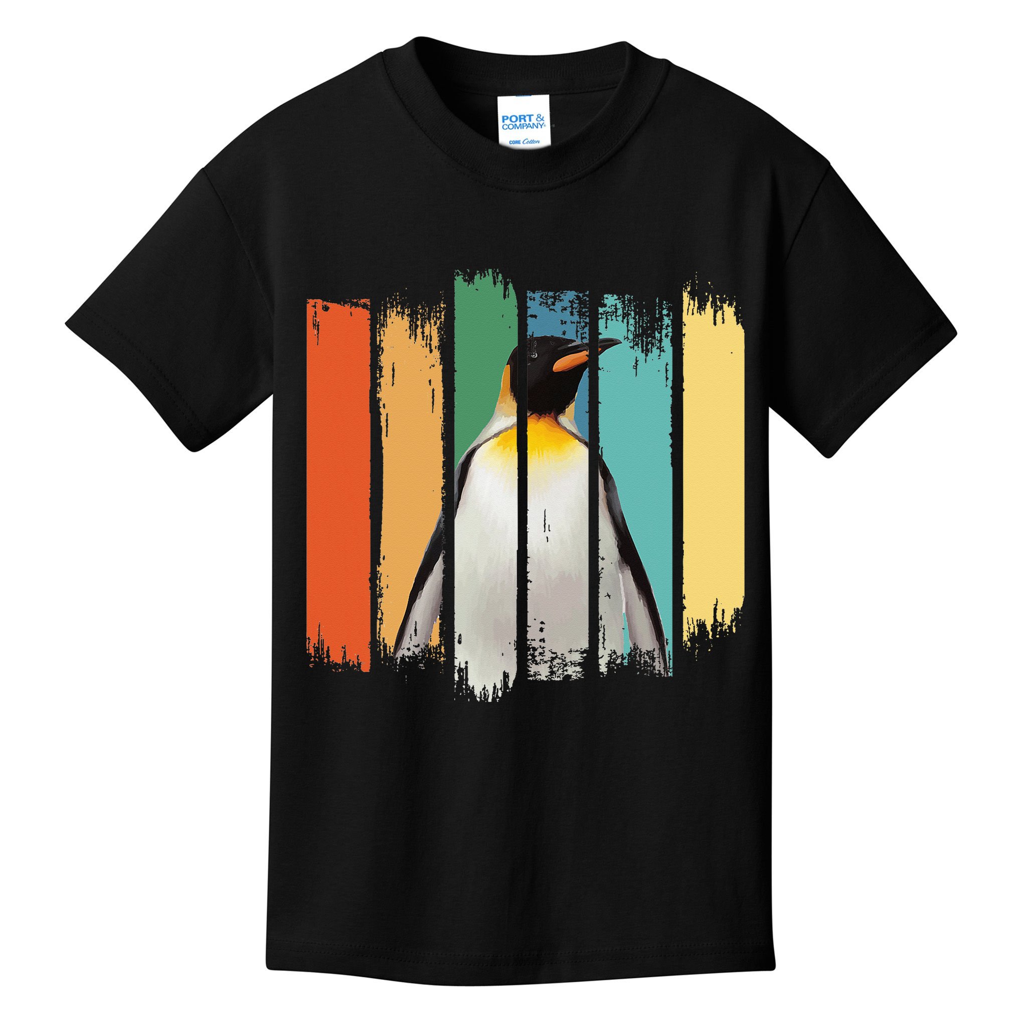 Retro Penguin Arctic Wildlife Nature Vintage Style Kids T-Shirt
