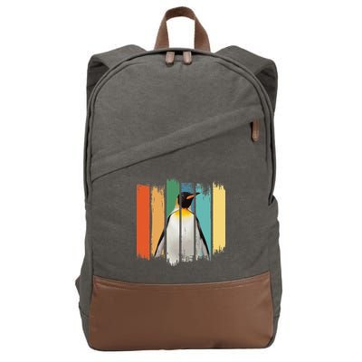 Retro Penguin Arctic Wildlife Nature Vintage Style Cotton Canvas Backpack