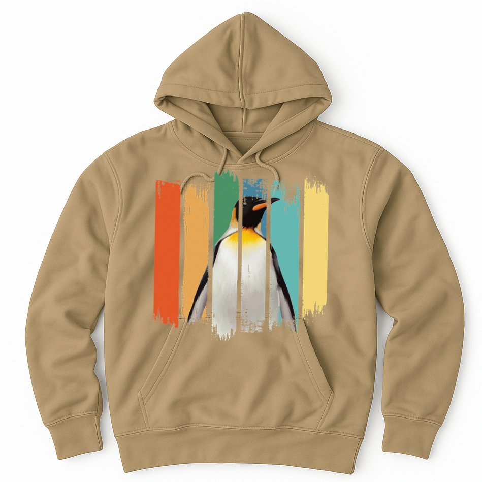 Retro Penguin Arctic Wildlife Nature Vintage Style Hoodie