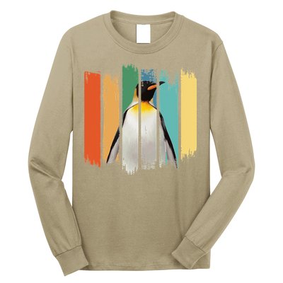 Retro Penguin Arctic Wildlife Nature Vintage Style Long Sleeve Shirt