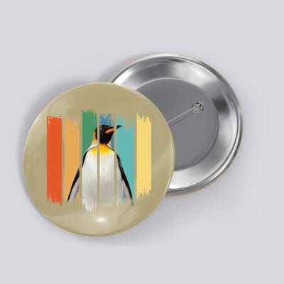 Retro Penguin Arctic Wildlife Nature Vintage Style Button