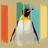 Retro Penguin Arctic Wildlife Nature Vintage Style Button
