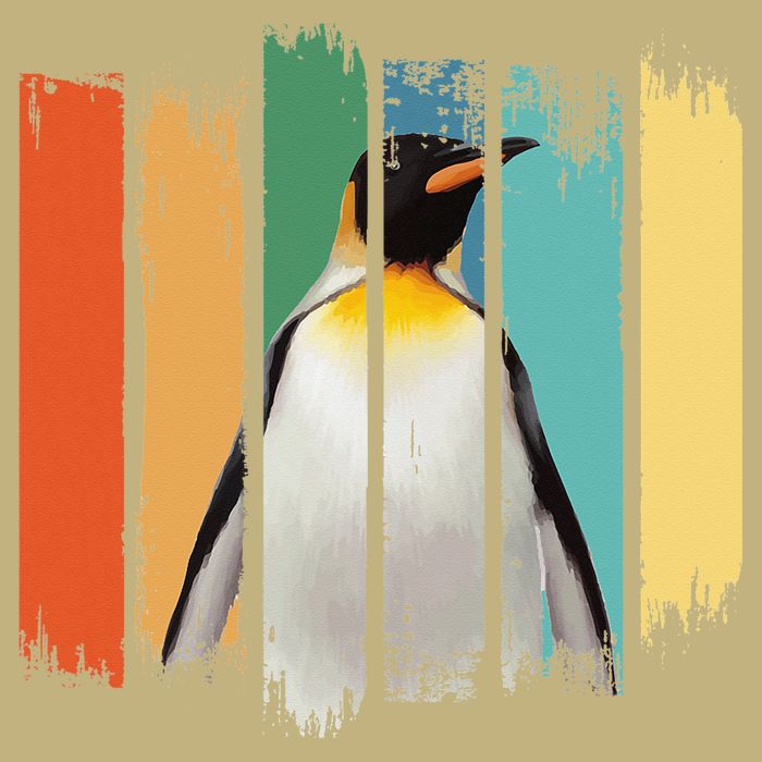 Retro Penguin Arctic Wildlife Nature Vintage Style Button