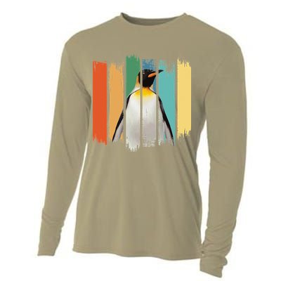 Retro Penguin Arctic Wildlife Nature Vintage Style Cooling Performance Long Sleeve Crew