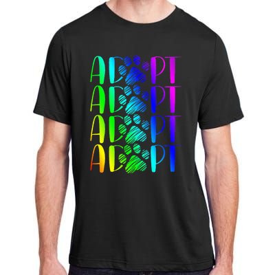 Rainbow Pet Adoption Graphic Dog Adopt Rescue Adult ChromaSoft Performance T-Shirt