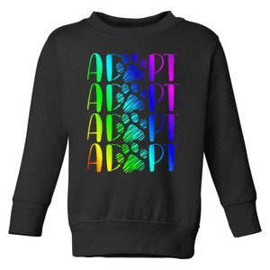 Rainbow Pet Adoption Graphic Dog Adopt Rescue Toddler Sweatshirt