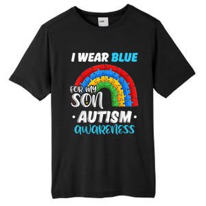 rainbow puzzle Autism I Wear Blue For Son Autism Awareness Tall Fusion ChromaSoft Performance T-Shirt