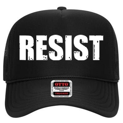 Resist Political Anti Authority Protest Rebel Rally March High Crown Mesh Back Trucker Hat