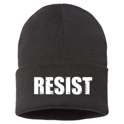 Resist Political Anti Authority Protest Rebel Rally March Sustainable Knit Beanie