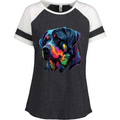 Rottweiler Pop Art Design Funny Rottweiler Enza Ladies Jersey Colorblock Tee