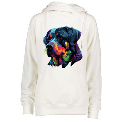 Rottweiler Pop Art Design Funny Rottweiler Womens Funnel Neck Pullover Hood