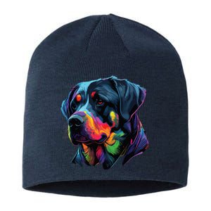 Rottweiler Pop Art Design Funny Rottweiler Sustainable Beanie