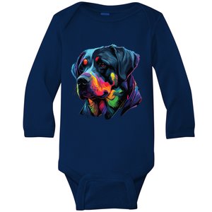 Rottweiler Pop Art Design Funny Rottweiler Baby Long Sleeve Bodysuit