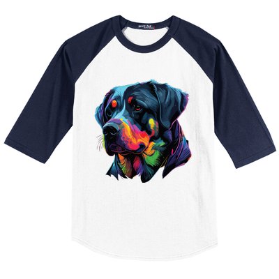 Rottweiler Pop Art Design Funny Rottweiler Baseball Sleeve Shirt