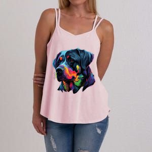 Rottweiler Pop Art Design Funny Rottweiler Women's Strappy Tank