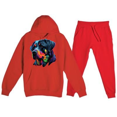 Rottweiler Pop Art Design Funny Rottweiler Premium Hooded Sweatsuit Set