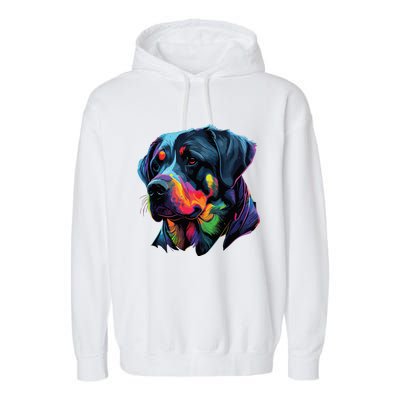 Rottweiler Pop Art Design Funny Rottweiler Garment-Dyed Fleece Hoodie