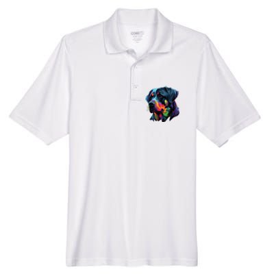 Rottweiler Pop Art Design Funny Rottweiler Men's Origin Performance Piqué Polo