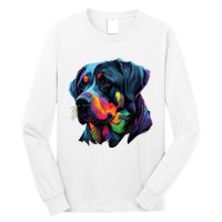 Rottweiler Pop Art Design Funny Rottweiler Long Sleeve Shirt