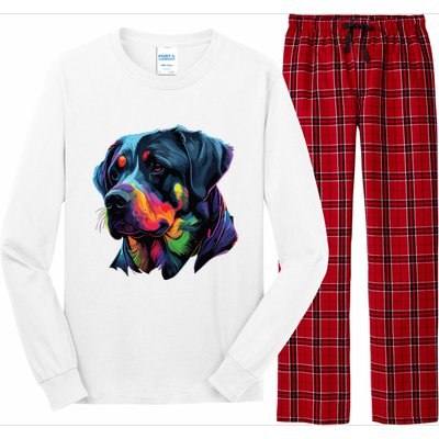 Rottweiler Pop Art Design Funny Rottweiler Long Sleeve Pajama Set