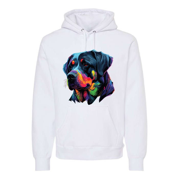 Rottweiler Pop Art Design Funny Rottweiler Premium Hoodie