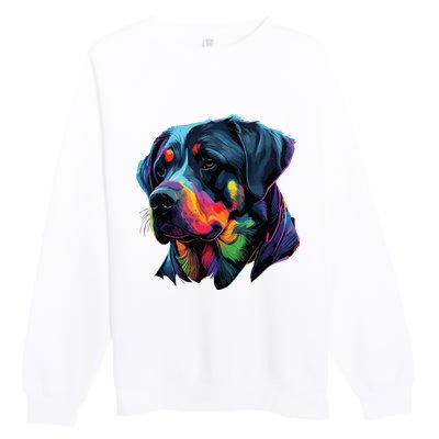 Rottweiler Pop Art Design Funny Rottweiler Premium Crewneck Sweatshirt