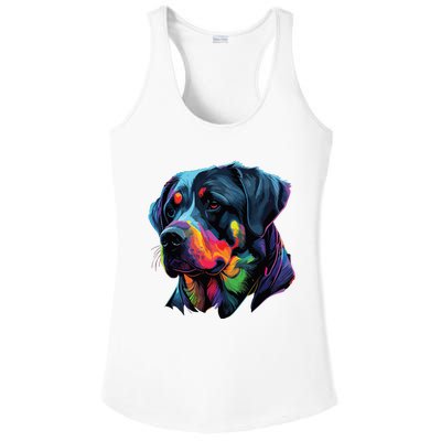 Rottweiler Pop Art Design Funny Rottweiler Ladies PosiCharge Competitor Racerback Tank