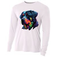 Rottweiler Pop Art Design Funny Rottweiler Cooling Performance Long Sleeve Crew