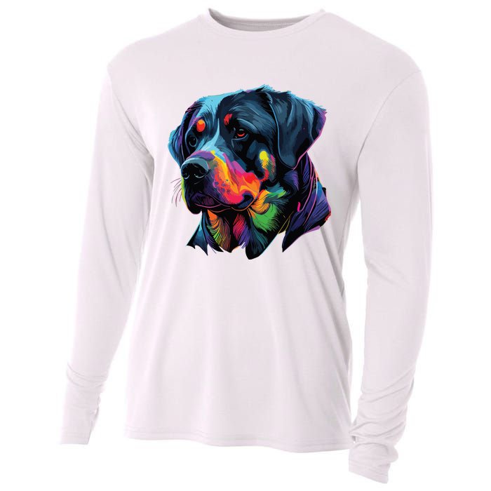 Rottweiler Pop Art Design Funny Rottweiler Cooling Performance Long Sleeve Crew