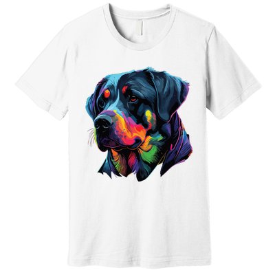 Rottweiler Pop Art Design Funny Rottweiler Premium T-Shirt