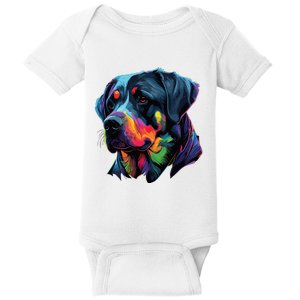 Rottweiler Pop Art Design Funny Rottweiler Baby Bodysuit