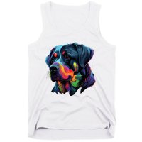 Rottweiler Pop Art Design Funny Rottweiler Tank Top