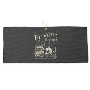 Retro Proud Anti Social Member Of Introverted Book Club Large Microfiber Waffle Golf Towel