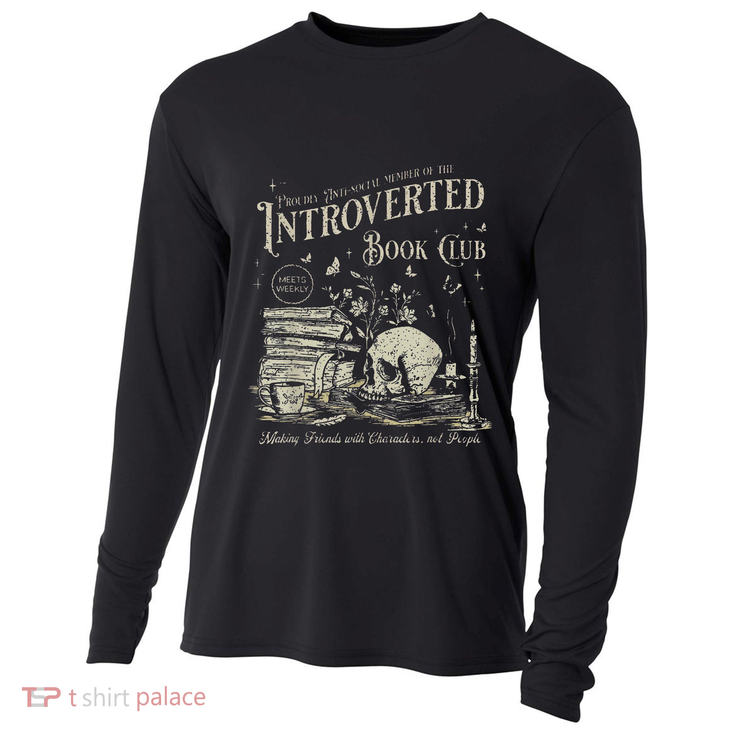 Retro Proud Anti Social Member Of Introverted Book Club Cooling Performance Long Sleeve Crew