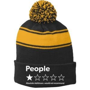 Review People Absolute Nightmare Would Not Recomd Stripe Pom Pom Beanie