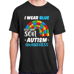 Rainbow Puzzle Autism I Wear Blue For Son Autism Awareness Adult ChromaSoft Performance T-Shirt