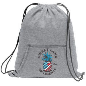 Retro Pineapple American Flag Sweet Land Of Liberty Usa Cute Gift Sweatshirt Cinch Pack Bag