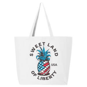 Retro Pineapple American Flag Sweet Land Of Liberty Usa Cute Gift 25L Jumbo Tote