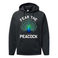 retro Peacock Art For  Colorful Peacock Bird Lover Performance Fleece Hoodie