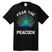 retro Peacock Art For  Colorful Peacock Bird Lover Tall T-Shirt