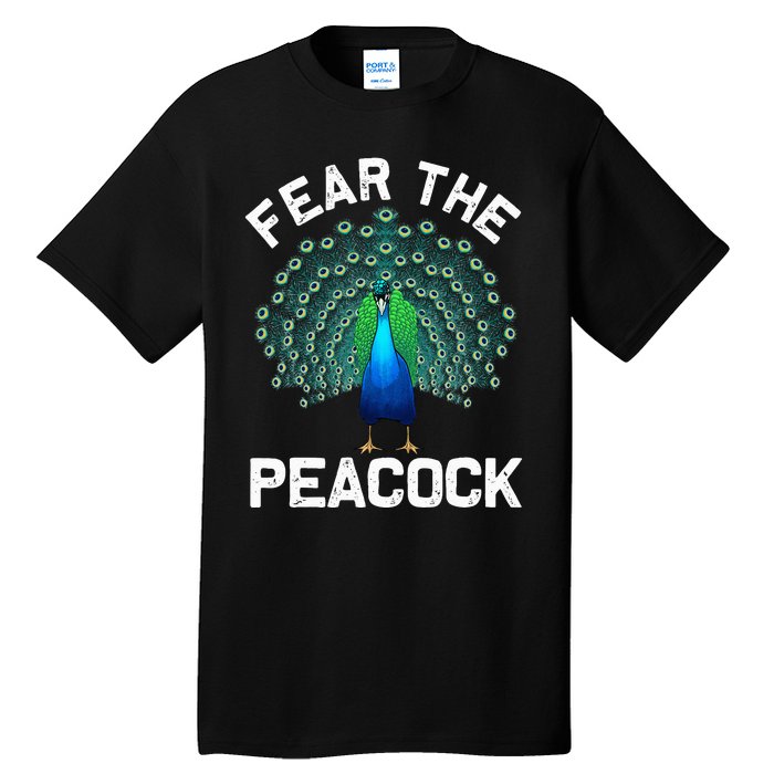 retro Peacock Art For  Colorful Peacock Bird Lover Tall T-Shirt