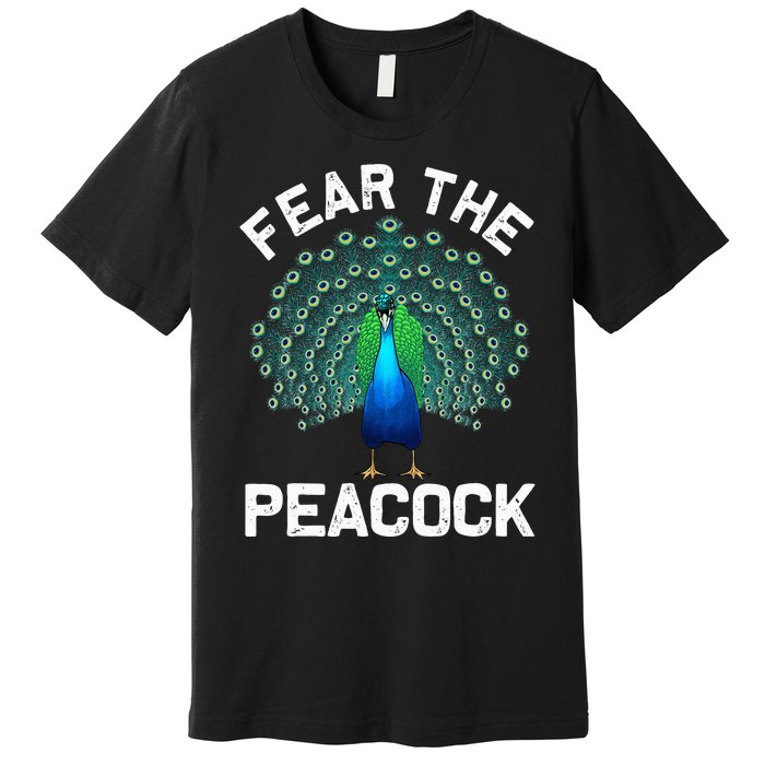 retro Peacock Art For  Colorful Peacock Bird Lover Premium T-Shirt