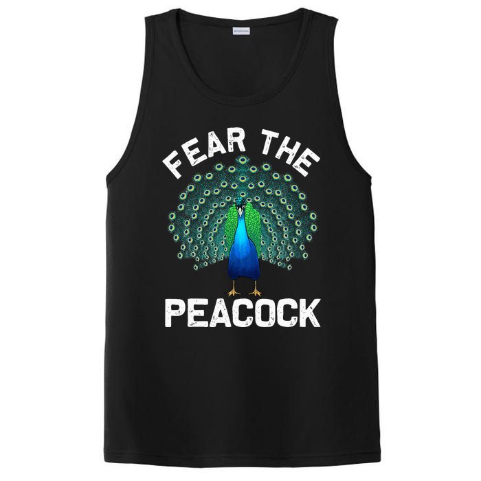 retro Peacock Art For  Colorful Peacock Bird Lover PosiCharge Competitor Tank