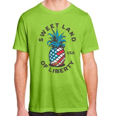 Retro Pineapple American Flag Sweet Land Of Liberty Usa Great Gift Adult ChromaSoft Performance T-Shirt