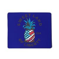 Retro Pineapple American Flag Sweet Land Of Liberty Usa Great Gift Mousepad