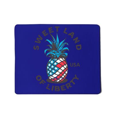 Retro Pineapple American Flag Sweet Land Of Liberty Usa Great Gift Mousepad