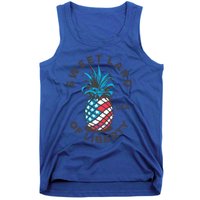 Retro Pineapple American Flag Sweet Land Of Liberty Usa Great Gift Tank Top