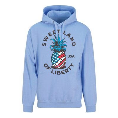 Retro Pineapple American Flag Sweet Land Of Liberty Usa Great Gift Unisex Surf Hoodie